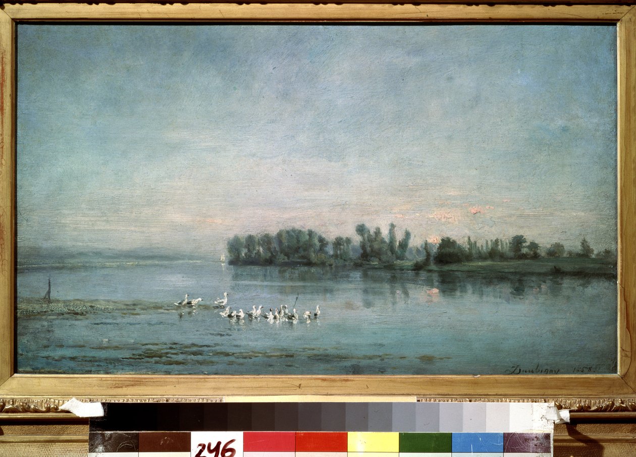 "" Temprano en la mañana "" (Mañana) Pintura de Charles-Francois (Charles Francois) Daubigny (1817-1878) 1858 Museo Pushkin, Moscú de Charles Francois Daubigny