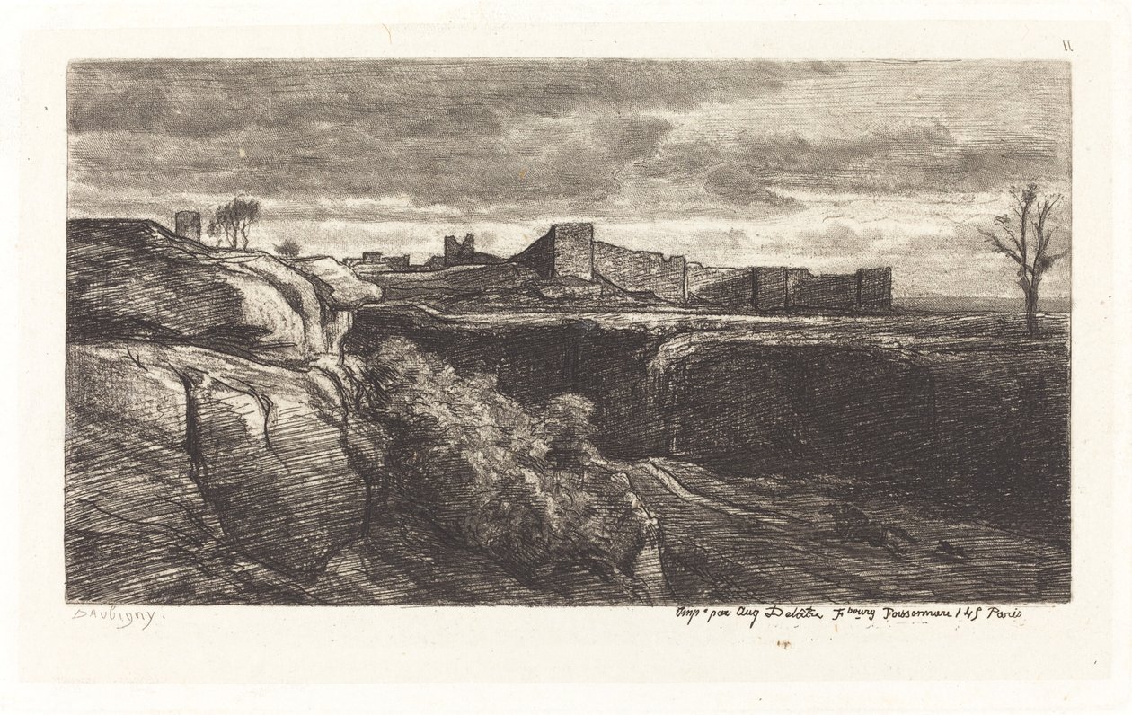 Ruinas del castillo de Cremieux (Les Ruines du chateau de Cremieux) de Charles Francois Daubigny