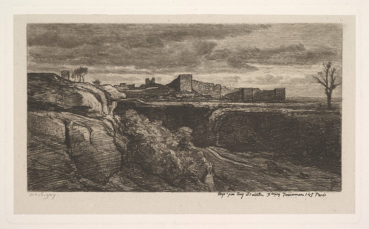 Ruinas del castillo de Crémieux Isère, 1850 de Charles Francois Daubigny