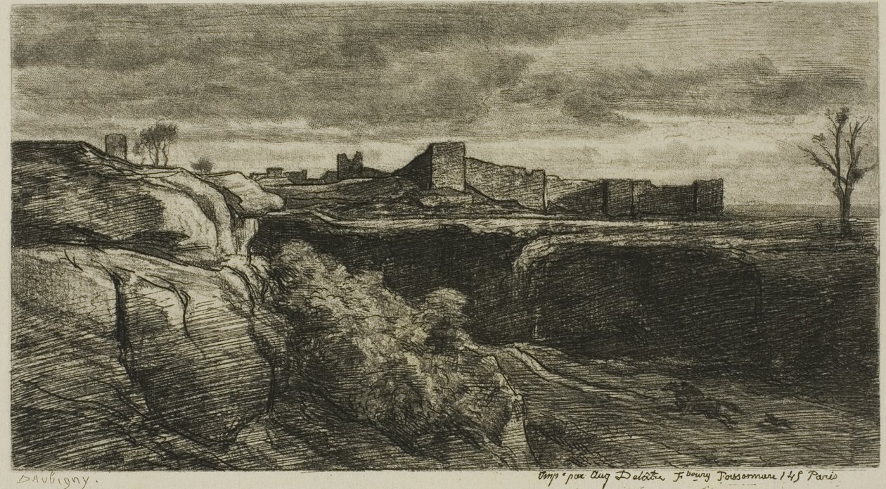 Ruinas del Castillo de Crémieux (Isère) de Charles Francois Daubigny