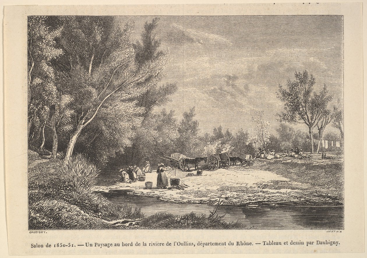 Salón de 1850-51. Paisaje a lo largo de las orillas del río Oullins de Charles Francois Daubigny