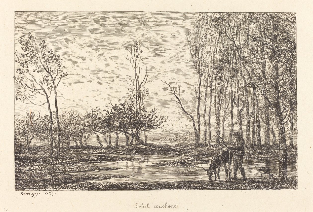 Atardecer de Charles Francois Daubigny