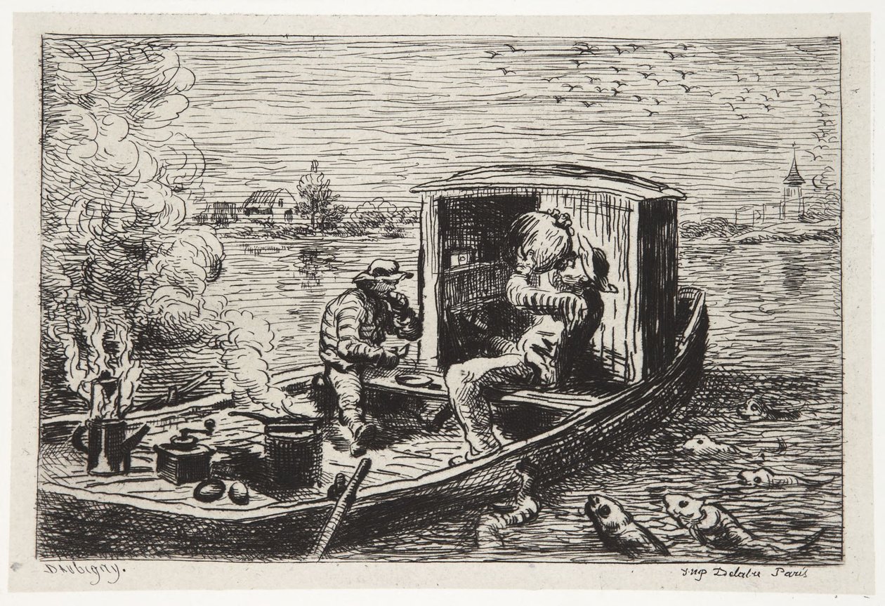 Tragar una comida de Charles Francois Daubigny