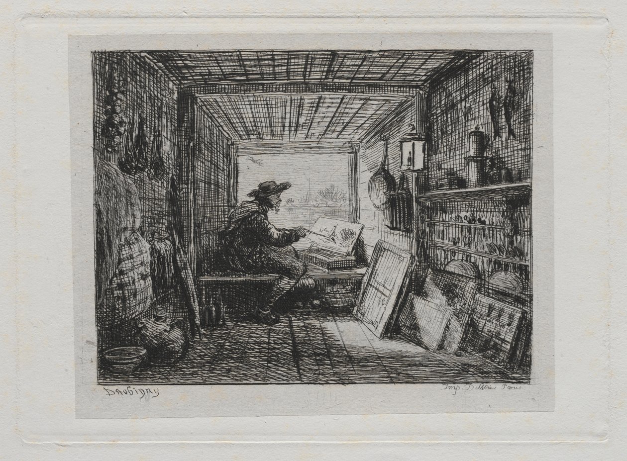 El viaje en barco: el estudio en el barco de Charles Francois Daubigny
