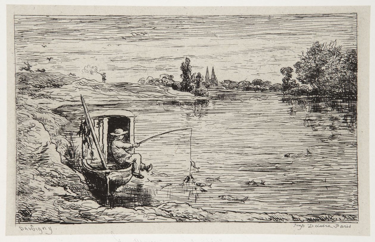 El grumete pescando de Charles Francois Daubigny