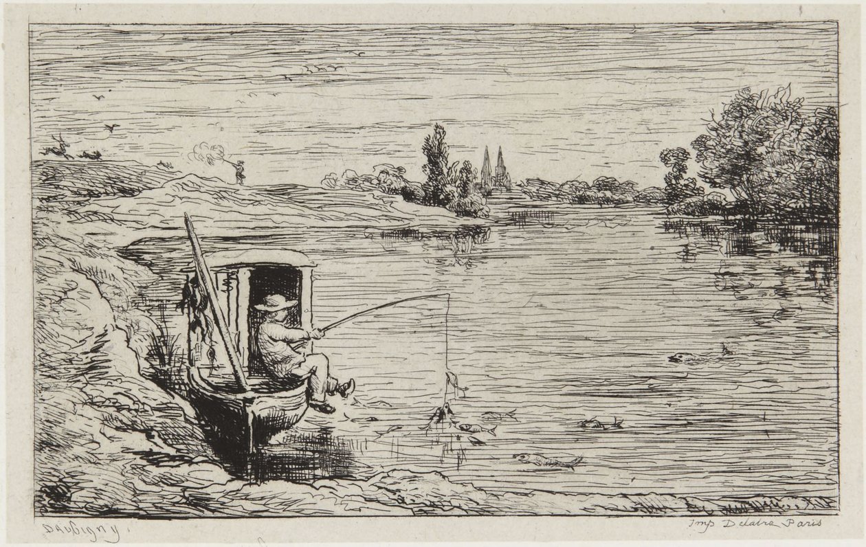 El grumete pescando de Charles Francois Daubigny