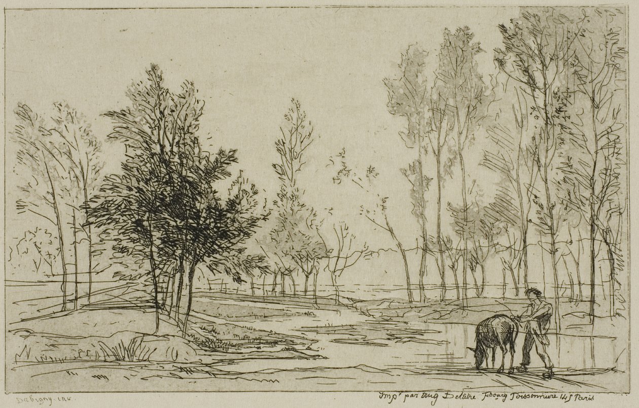 El Burro en el Abrevadero de Charles Francois Daubigny