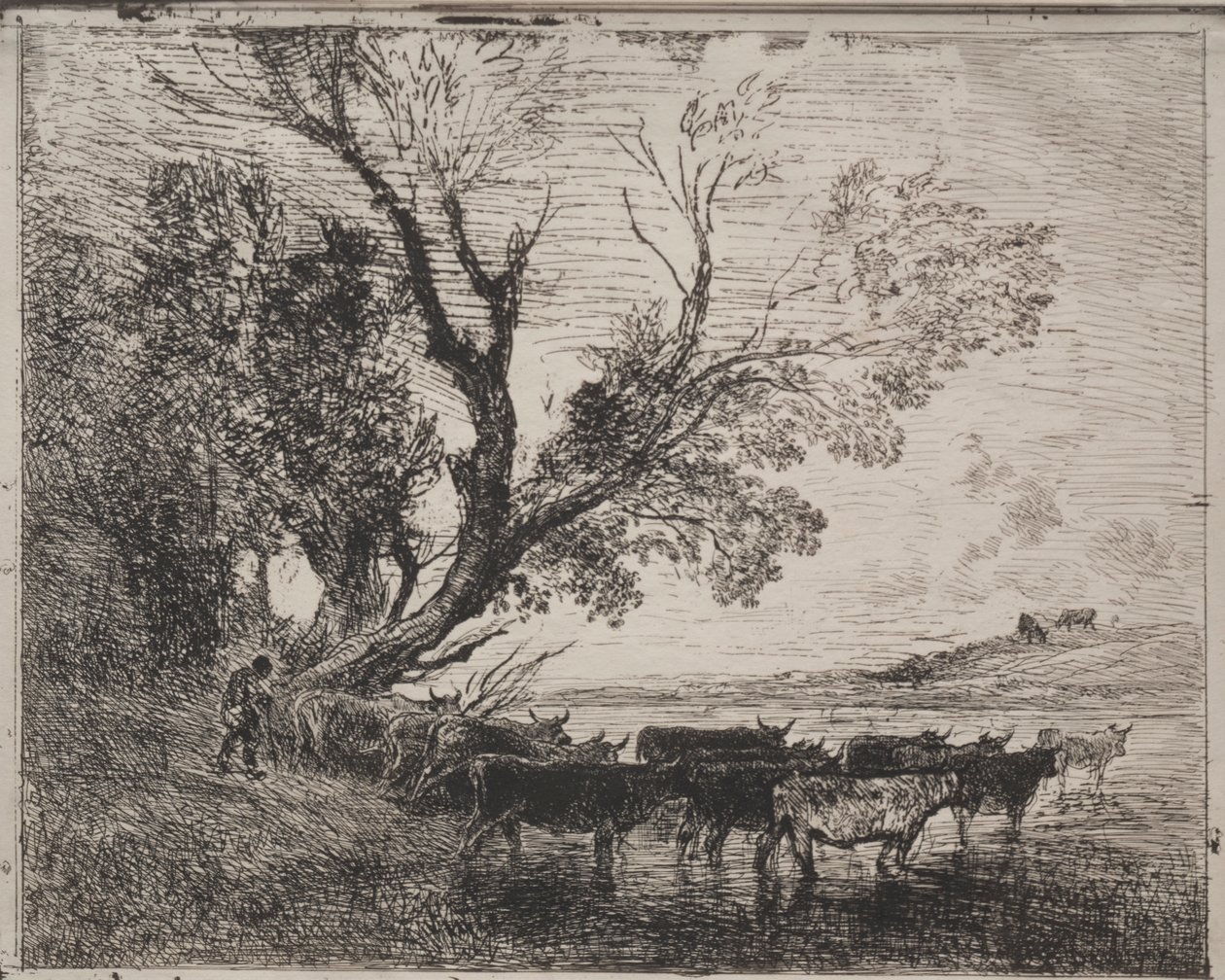El Vado, impresión original 1862, impreso en 1921 de Charles Francois Daubigny