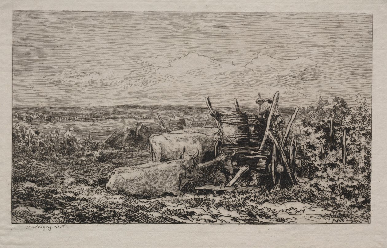 La vendimia, 1865 de Charles Francois Daubigny