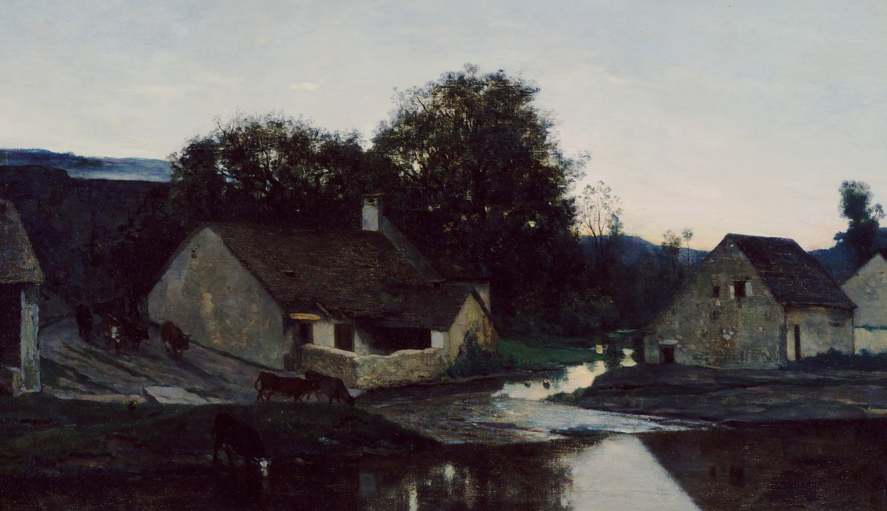 La aldea de Optevoz, ca. 1852 de Charles Francois Daubigny