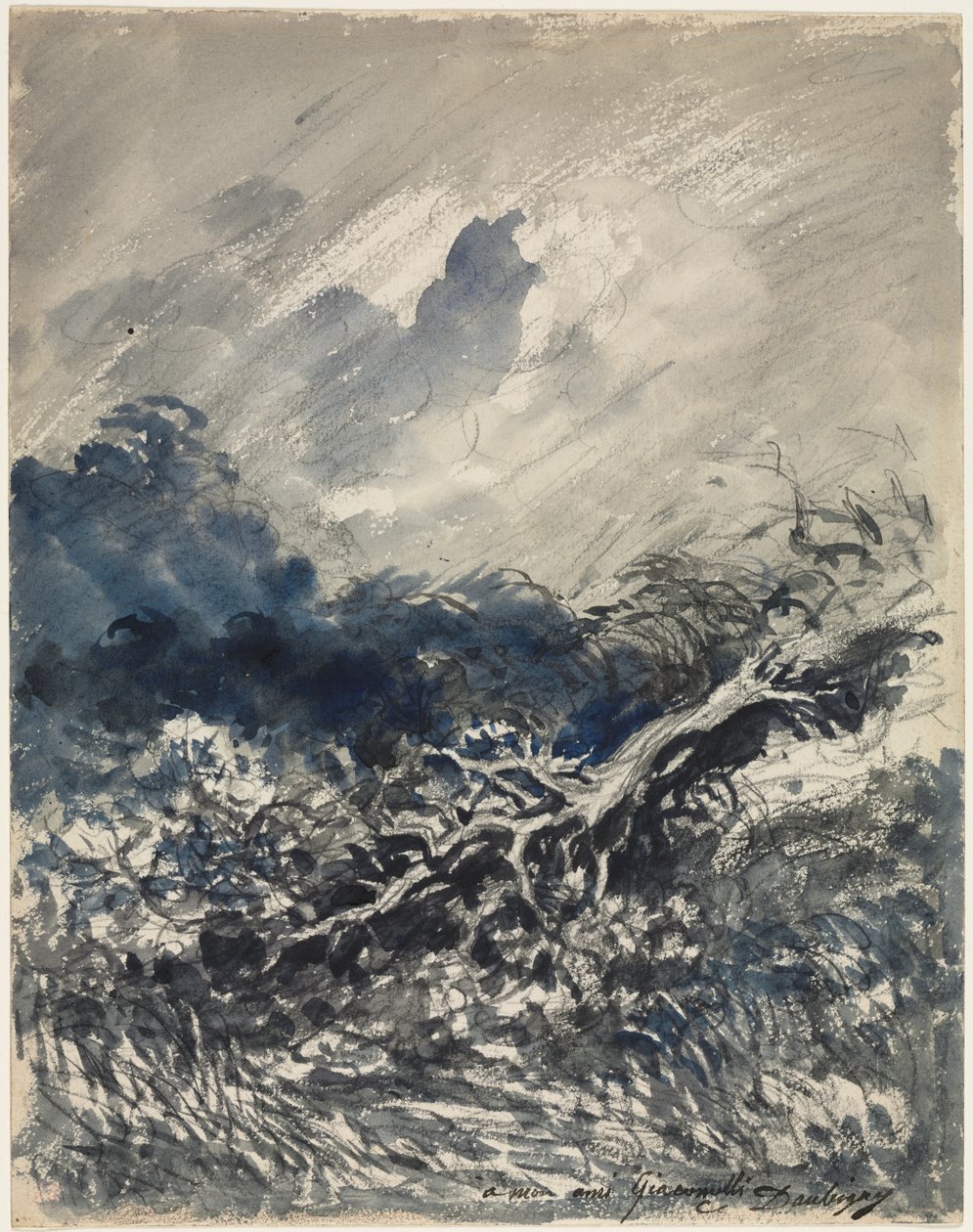 El roble y el junco, c. 1873 de Charles Francois Daubigny