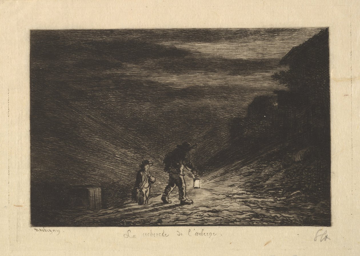 La búsqueda de una posada de Charles Francois Daubigny