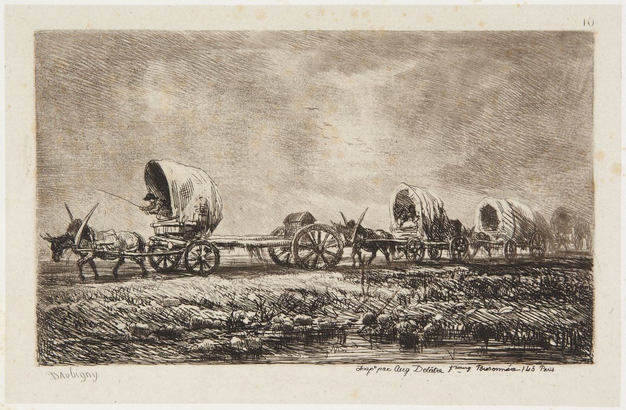 «Los carros» (Delteil 76) de Charles Francois Daubigny