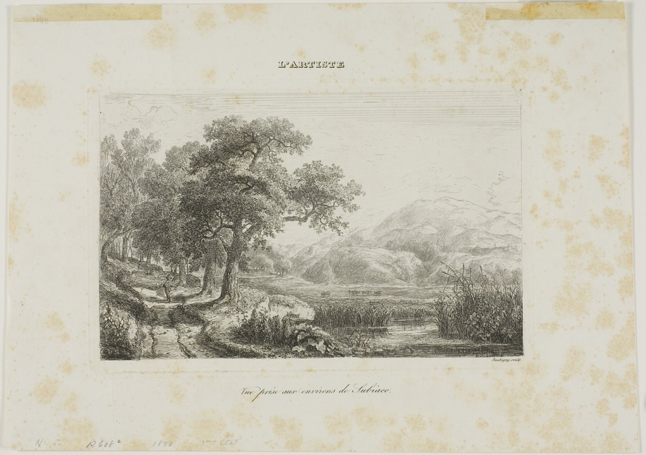 Vista tomada cerca de Subiaco de Charles Francois Daubigny