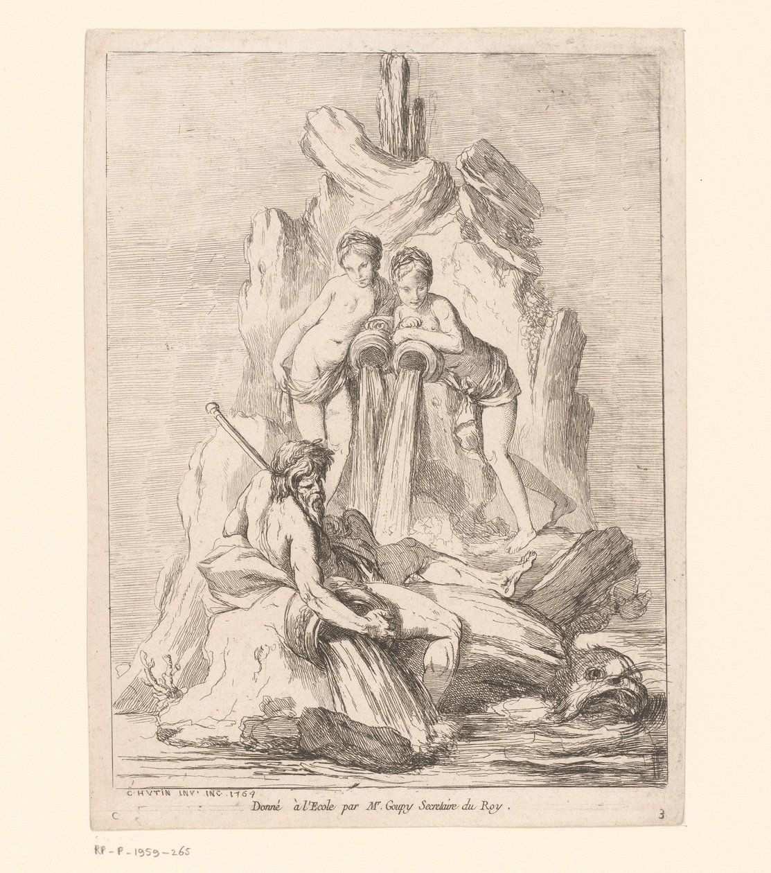 Fuente con dos ninfas y un dios del río
Fuentes (título de la serie)
Fontaines (título de la serie) de Charles Francois Hutin