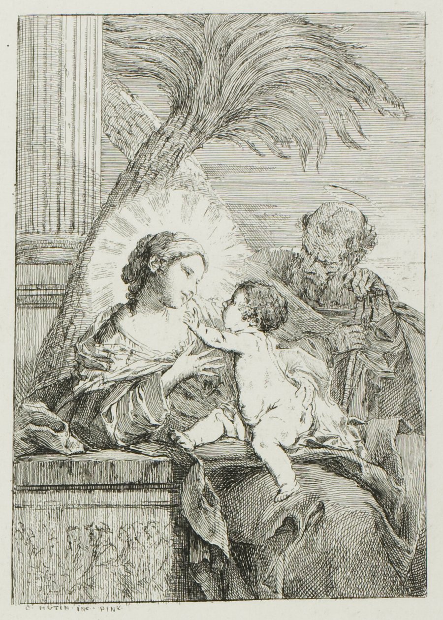 Descanso de la Sagrada Familia en Egipto de Charles Francois Hutin
