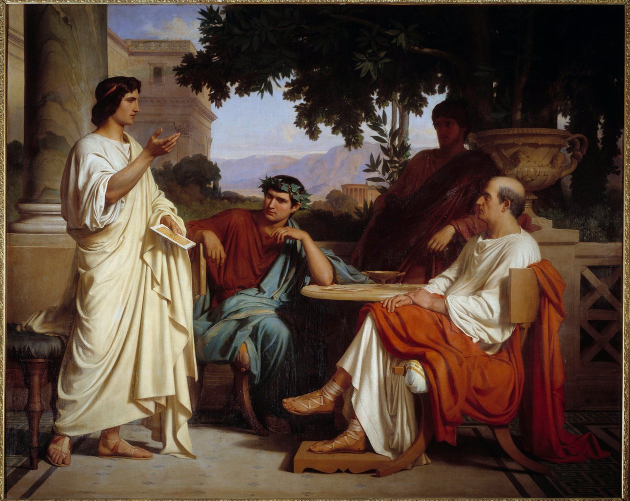 Virgilio, Horacio y Vario en la casa de Mecenas de Charles François Jalabert