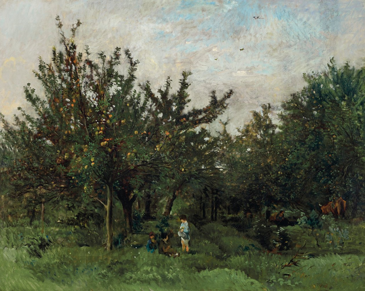 Un huerto de manzanas de Charles Francois Daubigny