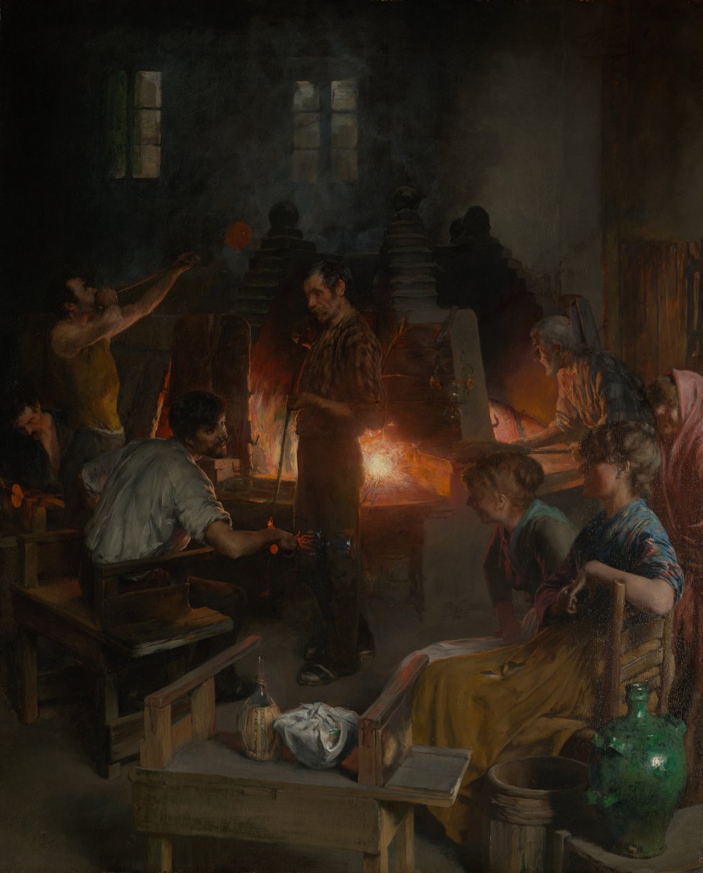 Sopladores de vidrio de Murano, 1886 de Charles Frederic Ulrich