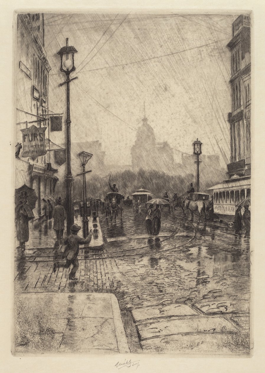 Día lluvioso, Broadway de Charles Frederick William Mielatz