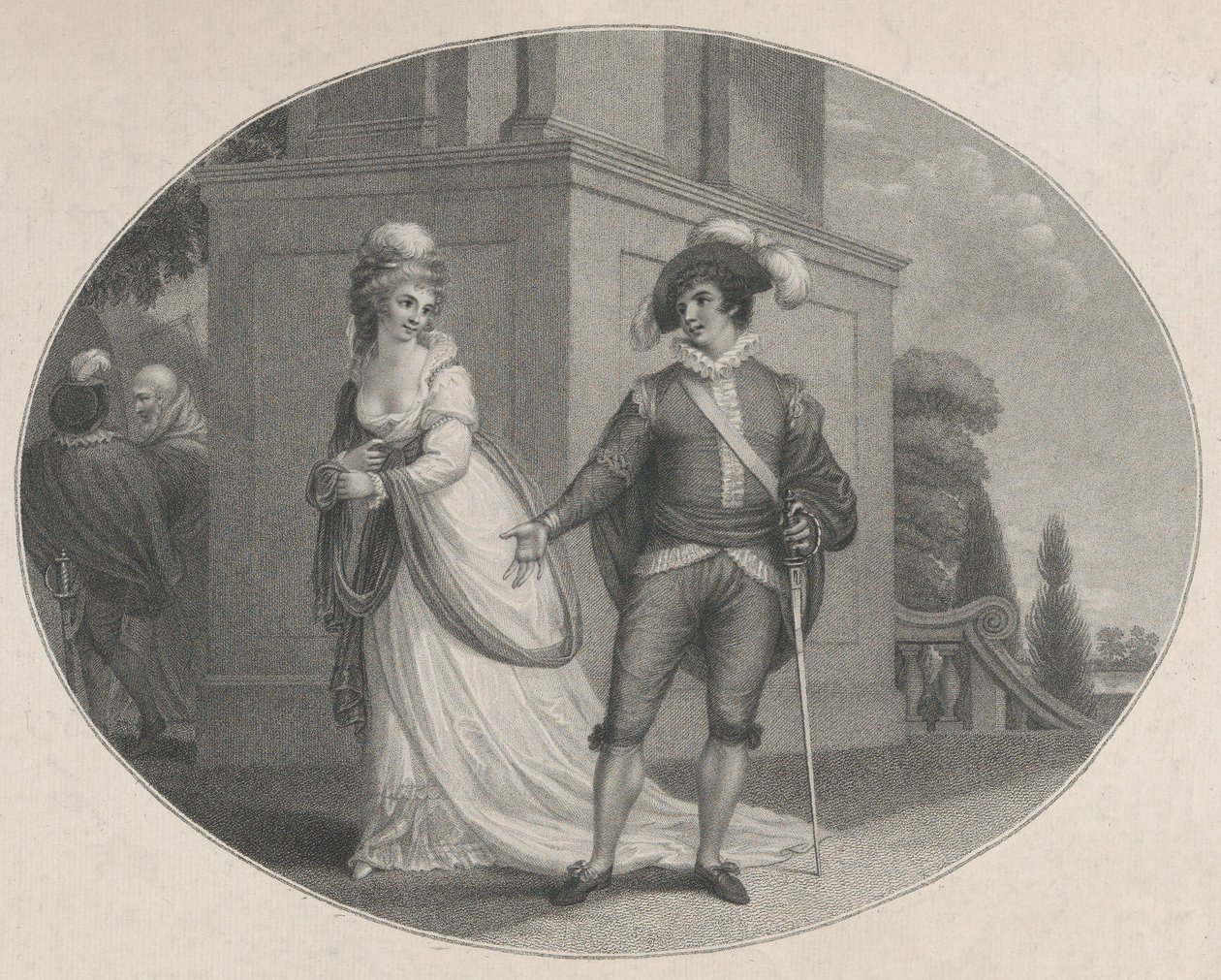 Beatrice y Benedick, Mucho ruido y pocas nueces de Shakespeare, Acto 4, Escena 1 de Charles Gauthier Playter