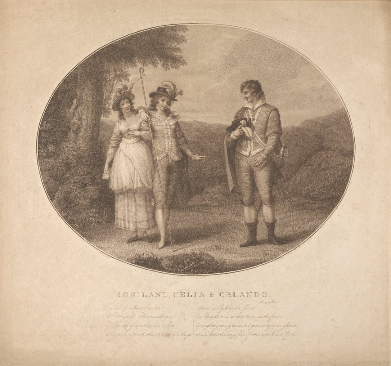 Rosalind, Celia y Orlando - "Como gustéis", Acto III, Escena II de Charles Gauthier Playter