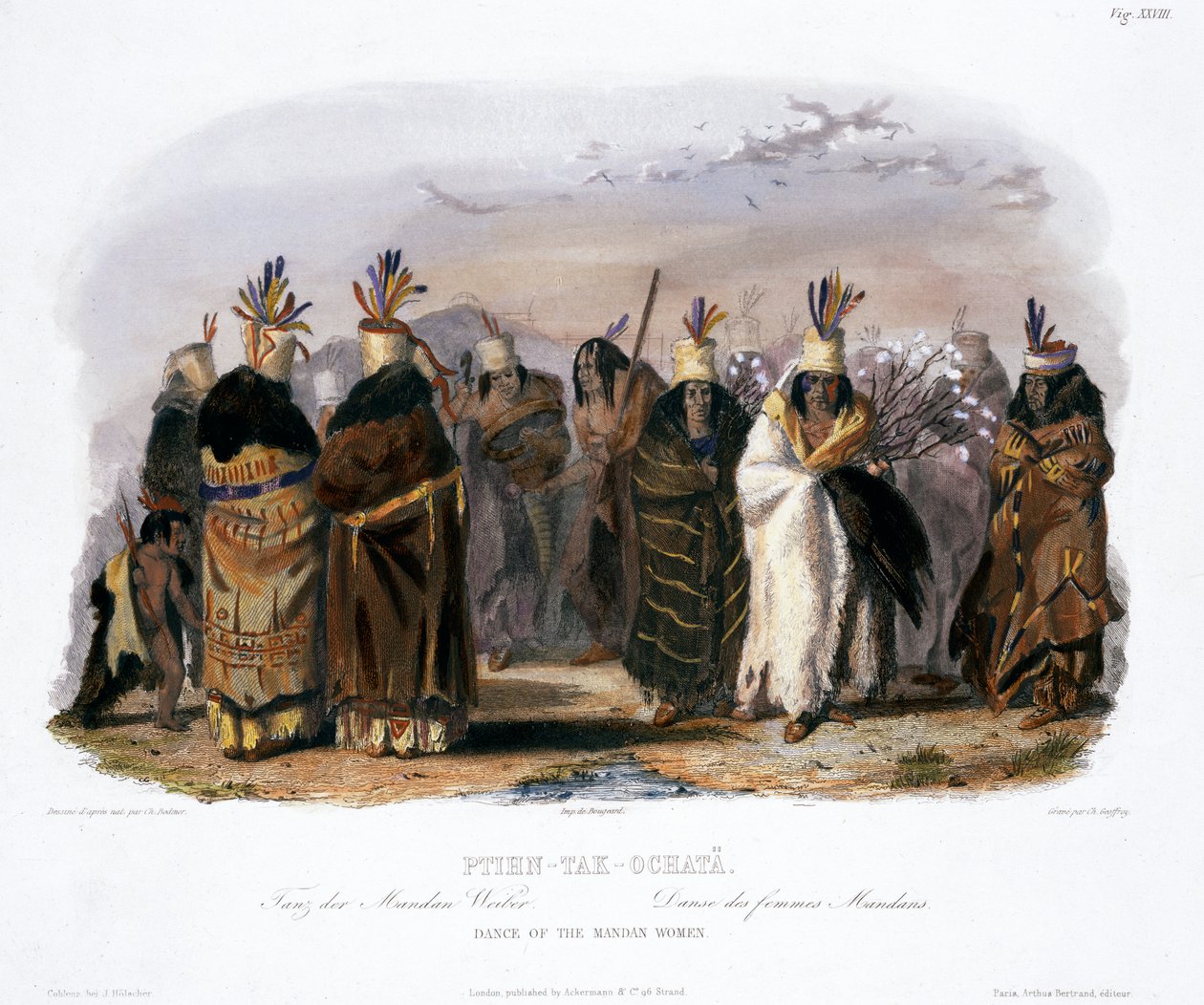 Ptihn-Tak-Ochata, Danza de las Mujeres Mandan de Charles Geoffroy