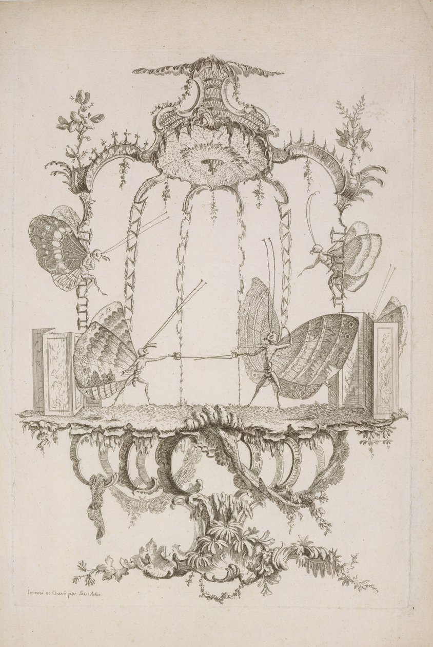 El duelo, de Essai de Papilloneries Humaines por Saint Aubin, ca. 1756-60 de Charles Germain de Saint Aubin