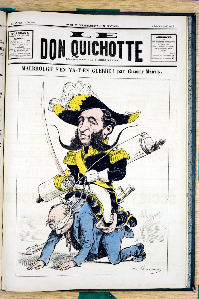 Portada de Le Don Quixote, número 495, Satírico en colores de Charles Gilbert Martin