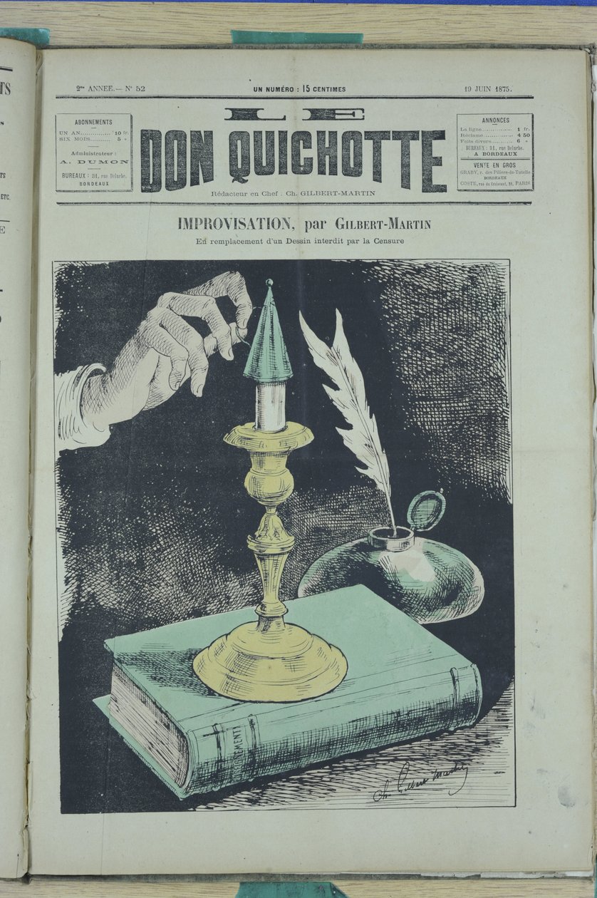Ilustración de Charles Gilbert-Martin (1839-1905) para la portada de Le Don Quixote, No. 52 de Charles Gilbert Martin