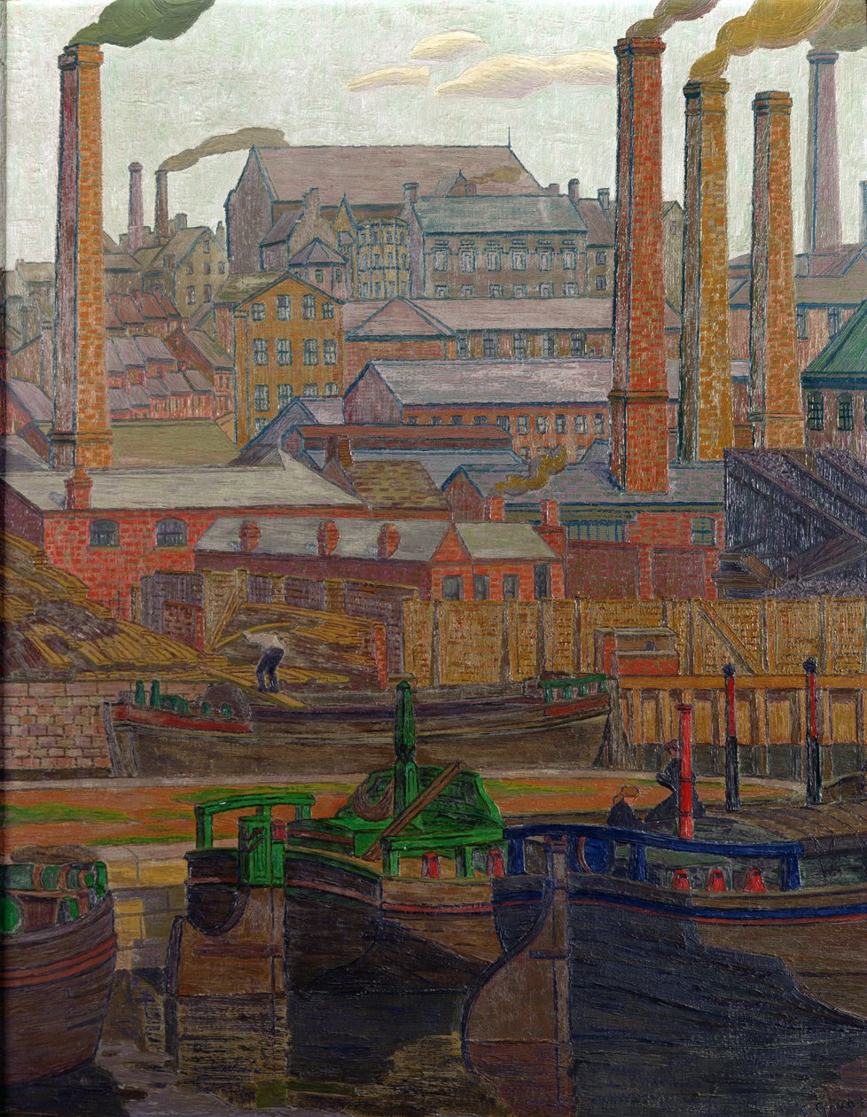 Leeds Canal (óleo sobre lienzo) de Charles Ginner