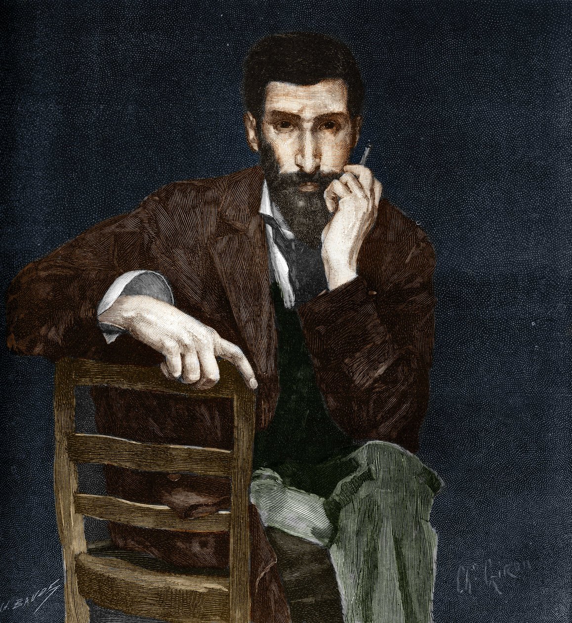Retrato de Pierre Savorgnan de Brazza (1852-1905), explorador francés de Charles Giron