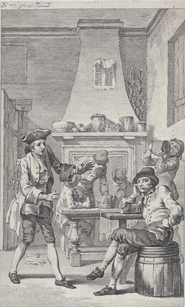 Frontispicio de Roderick Random de Tobias Smollett, 1748 de Charles Grignion