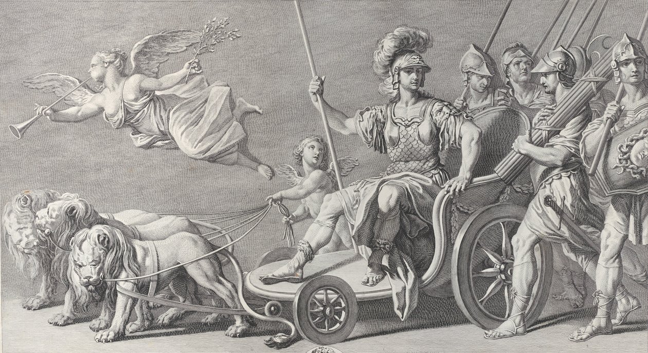 Marte en un carro tirado por tres leones, 1749 de Charles Grignion