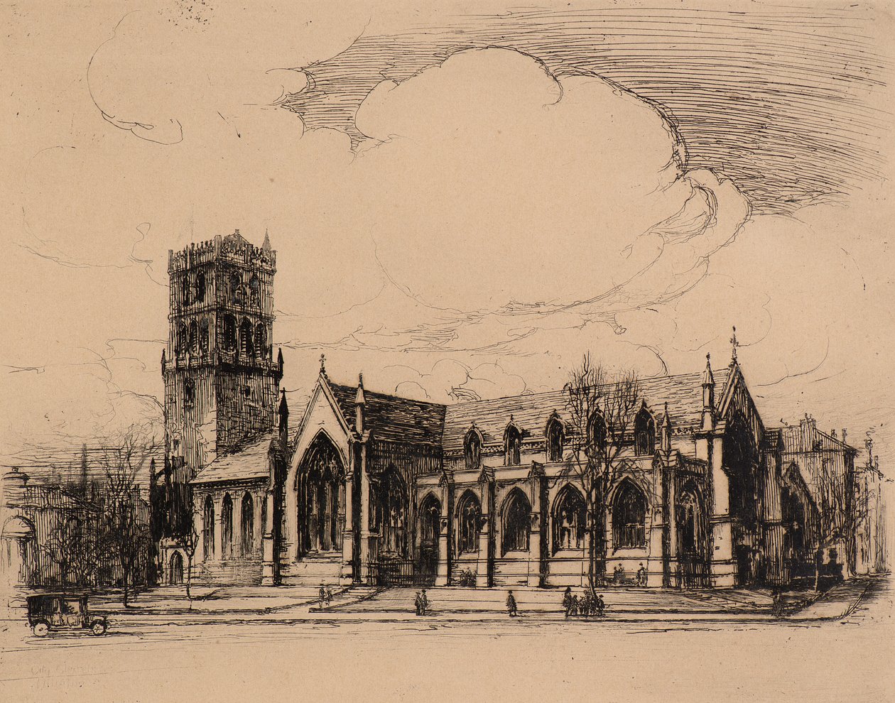 City Churches, Dundee (grabado) de Charles Gustav Louis Phillips