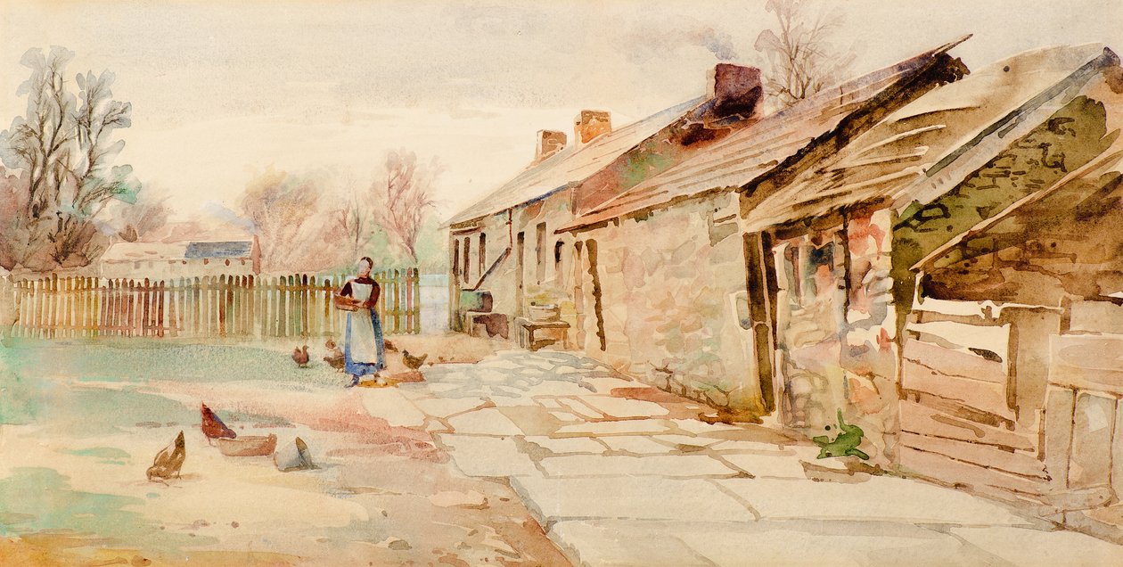Casas de campo antiguas (acuarela) de Charles Gustav Louis Phillips