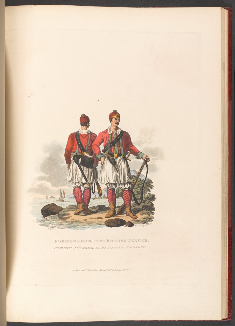 Cuerpos Extranjeros en el Servicio Británico. Soldados del Regimiento de Infantería Ligera Griega de Charles Hamilton (after) Smith