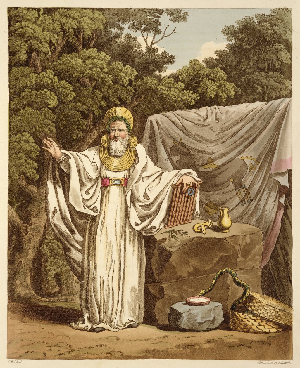 Un archidruida en su hábito judicial, grabado por Robert Havell (1769-1832) 1815 de Charles Hamilton Smith