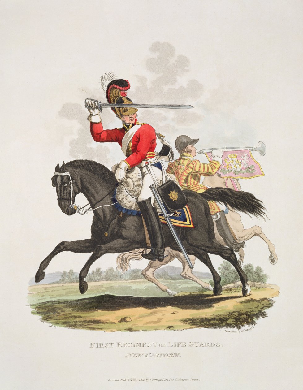 Primer Regimiento de Guardias de Vida, Nuevo Uniforme, grabado por Joseph Constantine Stadler, 1815 de Charles Hamilton Smith