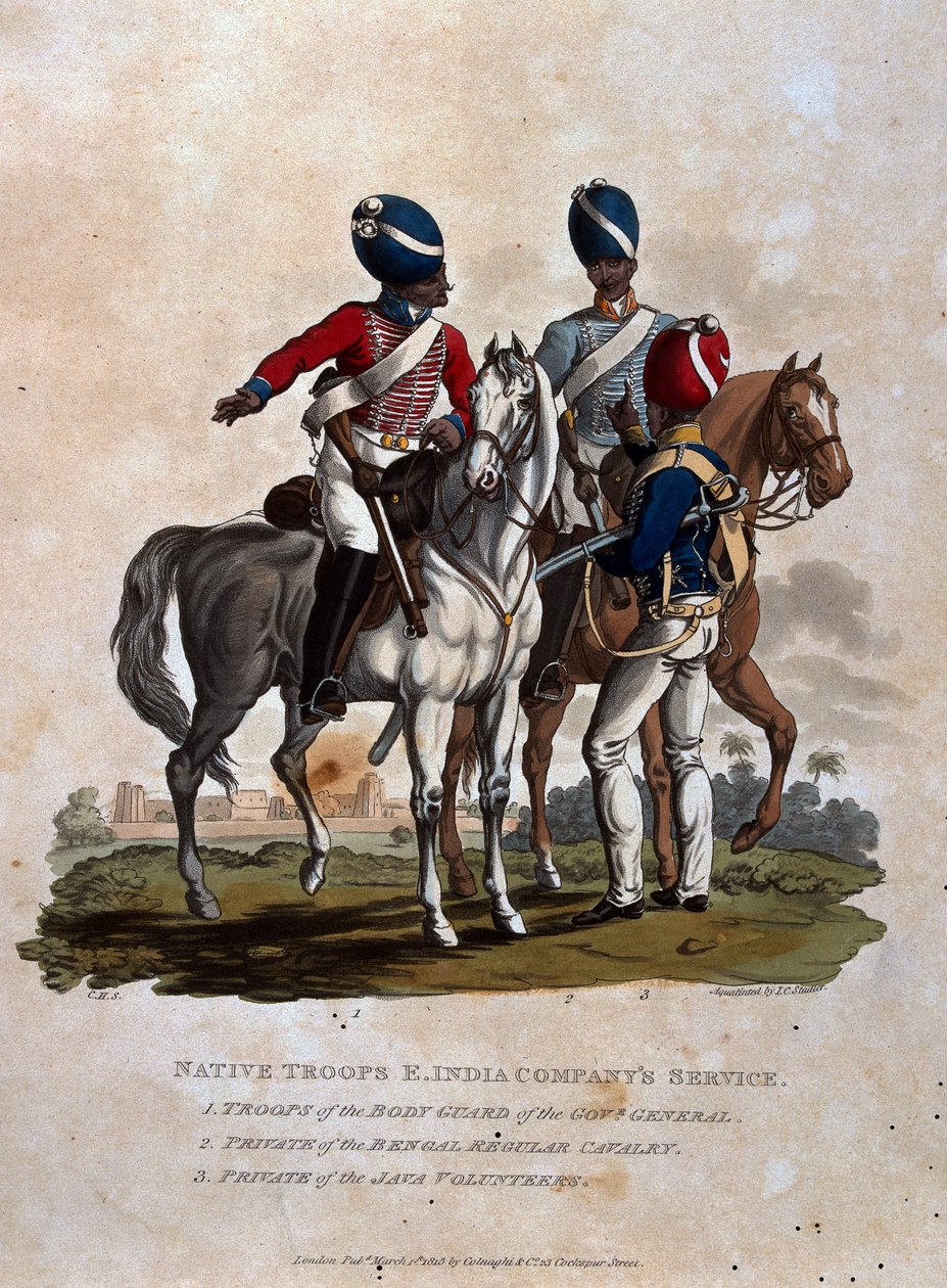 Tropas Nativas, Servicio de la Compañía de las Indias Orientales, Tropas de la Guardia del Cuerpo del Gobernador General, Soldado del Bengal Regular, de 