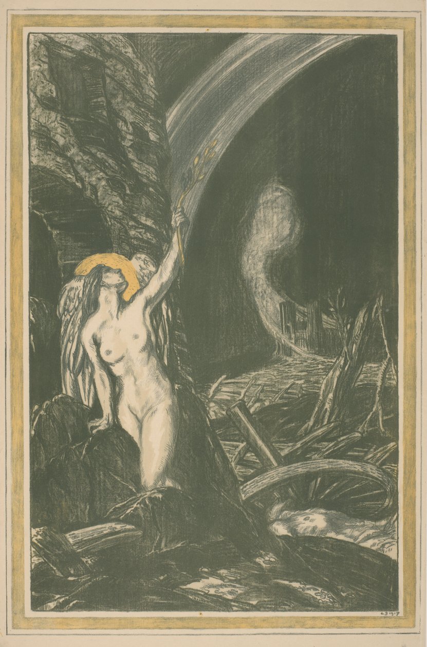 Alegoría del renacimiento del arte después de la Primera Guerra Mundial El renacimiento de las artes (título original) Gran guerra: los esfuerzos y los ideales de Gran Bretaña (título de la serie) The Great War: Britain