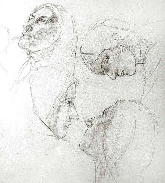 Estudio para las vírgenes prudentes y necias de Charles Haslewood Shannon