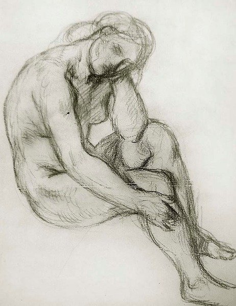 Estudio de una mujer desnuda sentada de Charles Haslewood Shannon