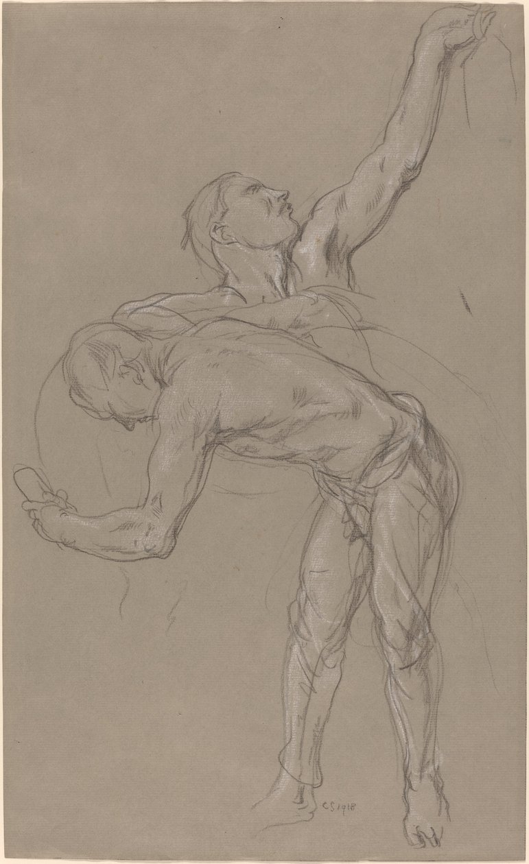 Dos figuras masculinas: Estudio para "El buen samaritano" de Charles Hazelwood Shannon