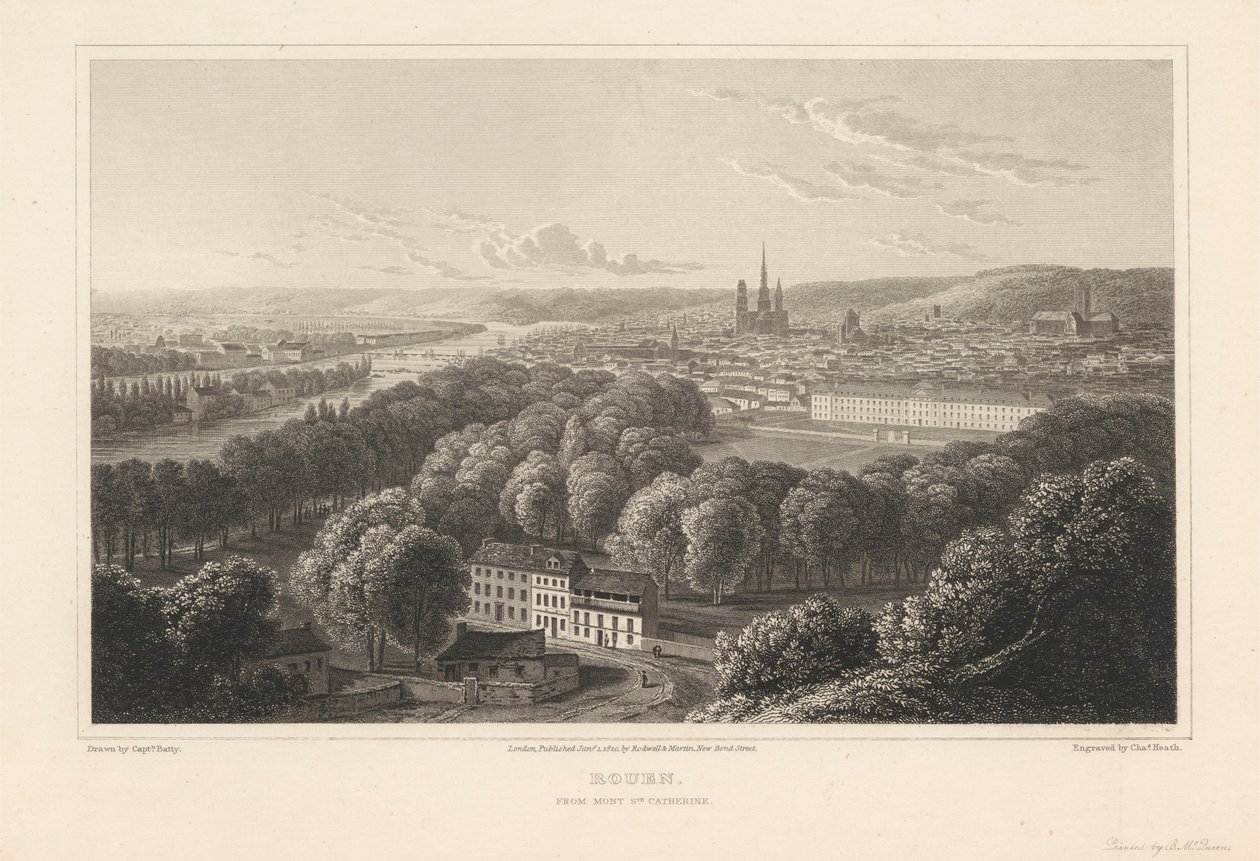 Rouen, desde el Monte Sainte Catherine de Charles Heath