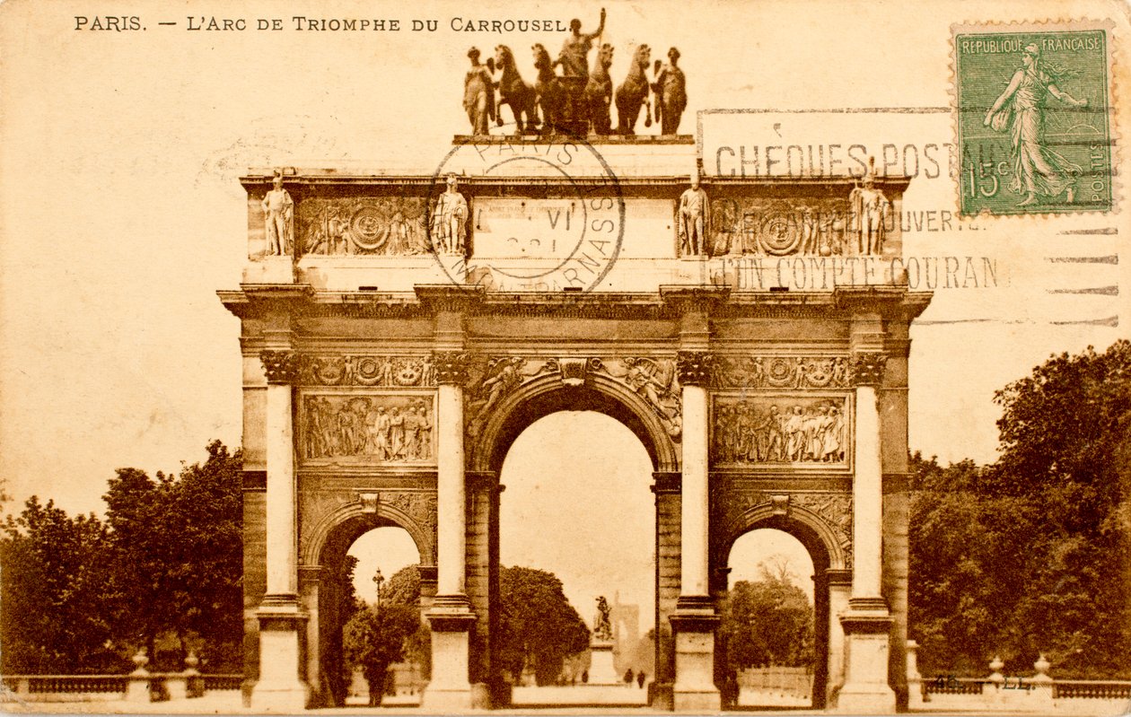 Arco de Triunfo del Carrusel, París, Sena, Isla de Francia, Francia de Augustus Kollner
