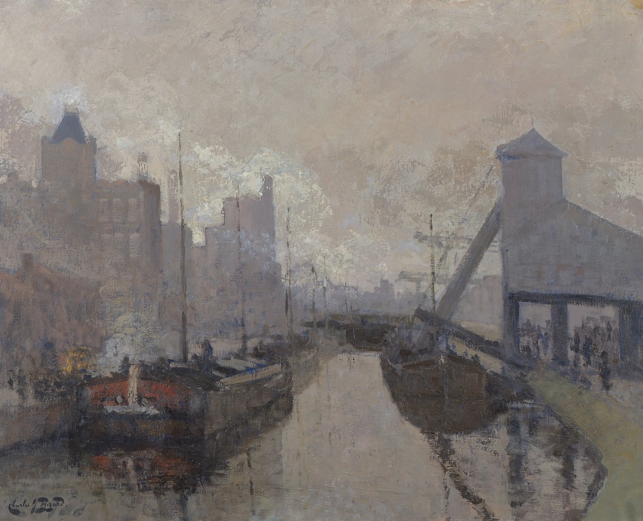 El Canal de Roubaix, c.1910 (óleo sobre lienzo) de Charles Henry Bizard