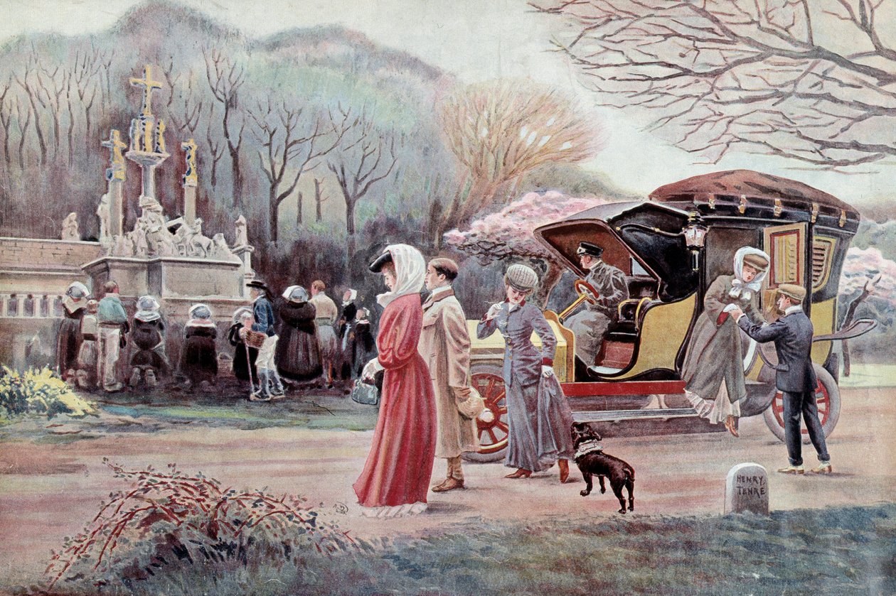 Peregrinación en el Calvario Bretón - Grabados de principios del siglo XX por Charles Henri Terre (1864 - 1926). París, Artes Decorativas de Charles Henry Tenre