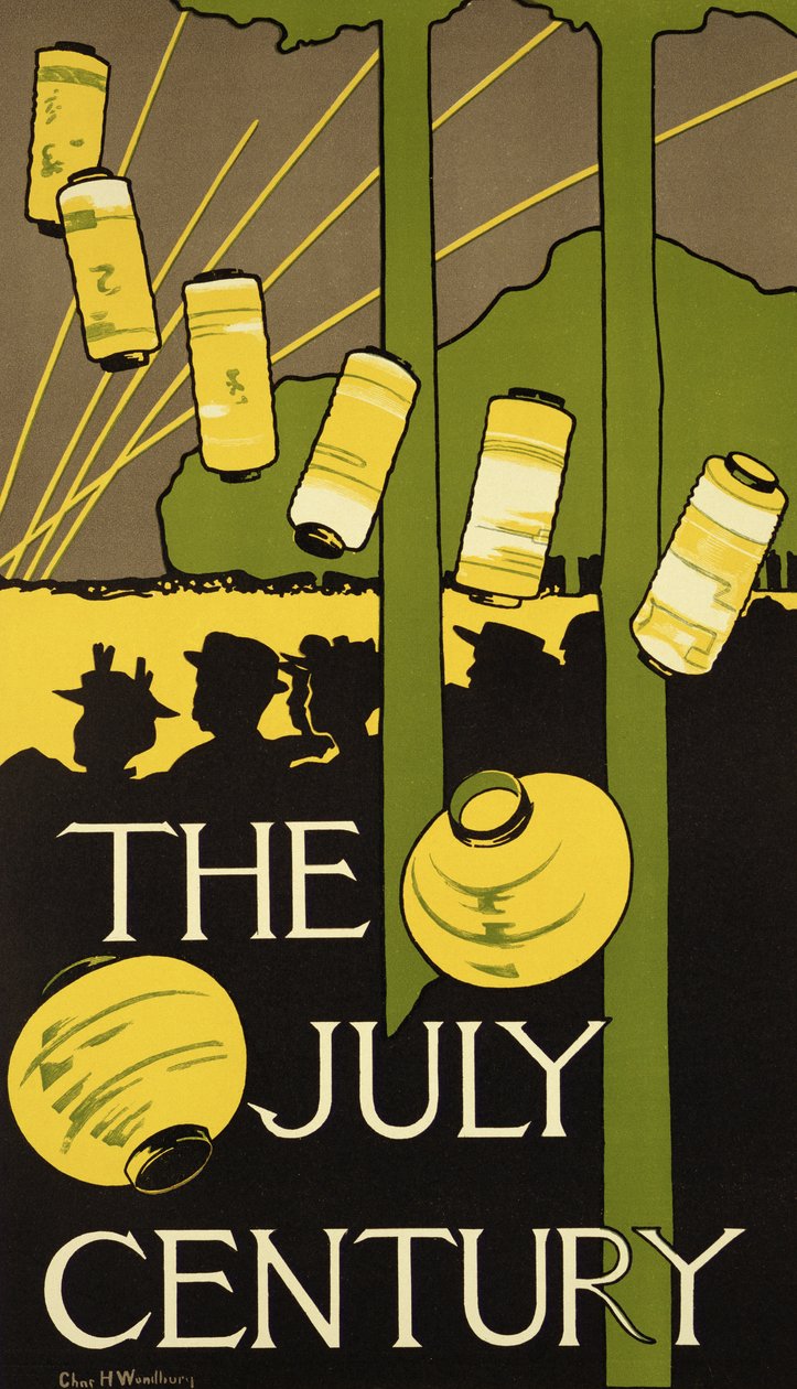 Reproducción de un póster publicitario de la Edición de Julio de Century Magazine, publicado en Nueva York de Charles Herbert Woodbury