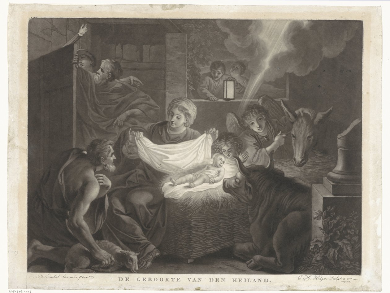 Nacimiento de Cristo y adoración de los pastores
El nacimiento del Salvador (título en el objeto) de Charles Howard Hodges